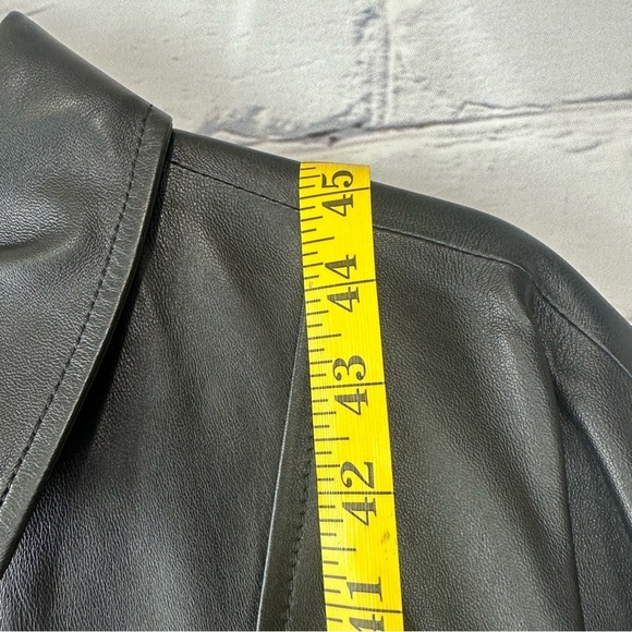 & Other Stories Structured Leather Collard Midi Dress Black 8 Vamp Goth Witchy - Picture 14 of 16